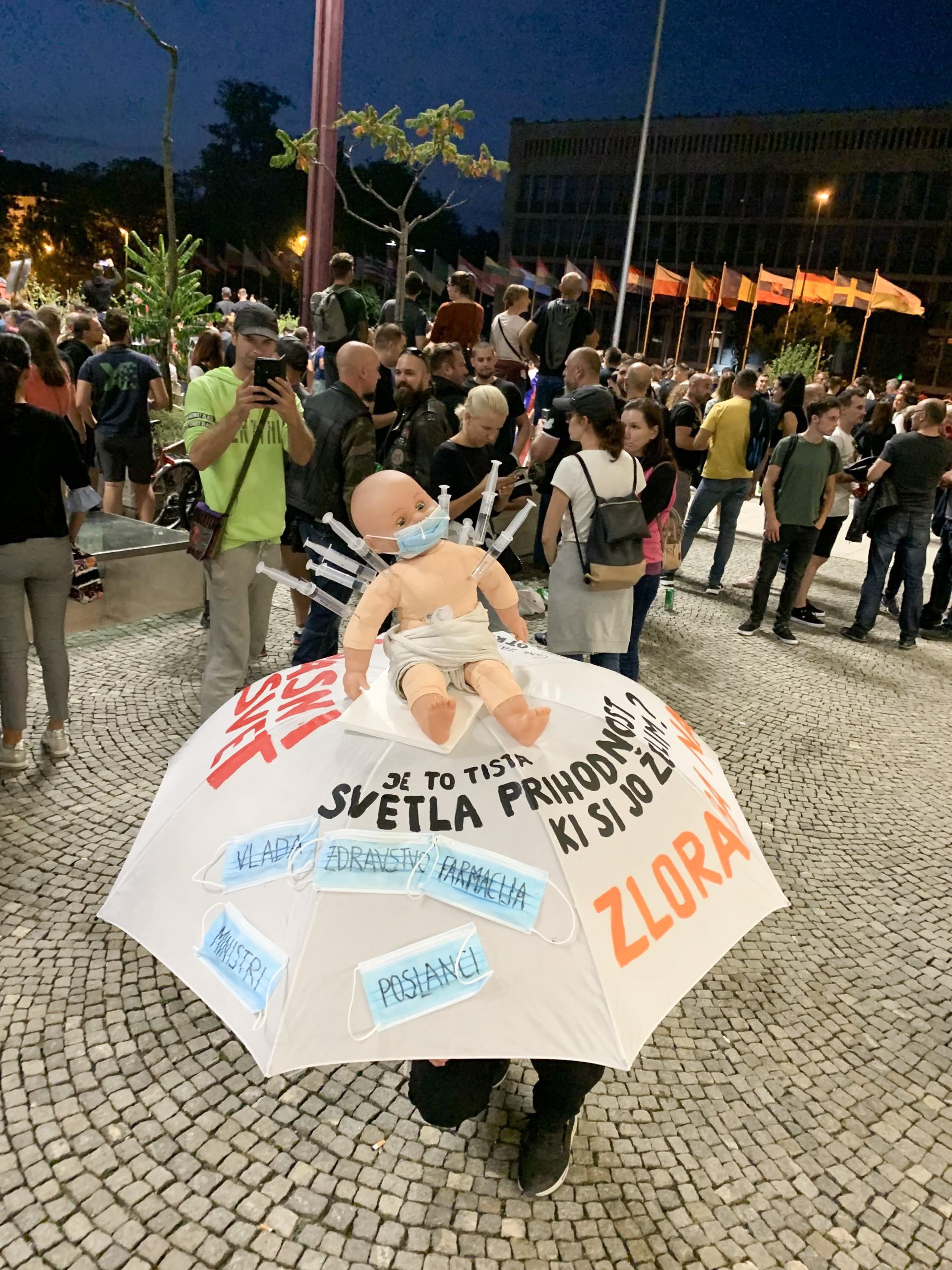 Na protestu so bili kritični do vlade in aktualnega sklica državnega zbora, ki da ne uživata več zaupanja ljudi, zato so jih med skandiranjem pozvali k odstopu.Zoran Stevanović iz stranke Resni.ca je ocenil, da si želi oblast le spreti narod med sabo.